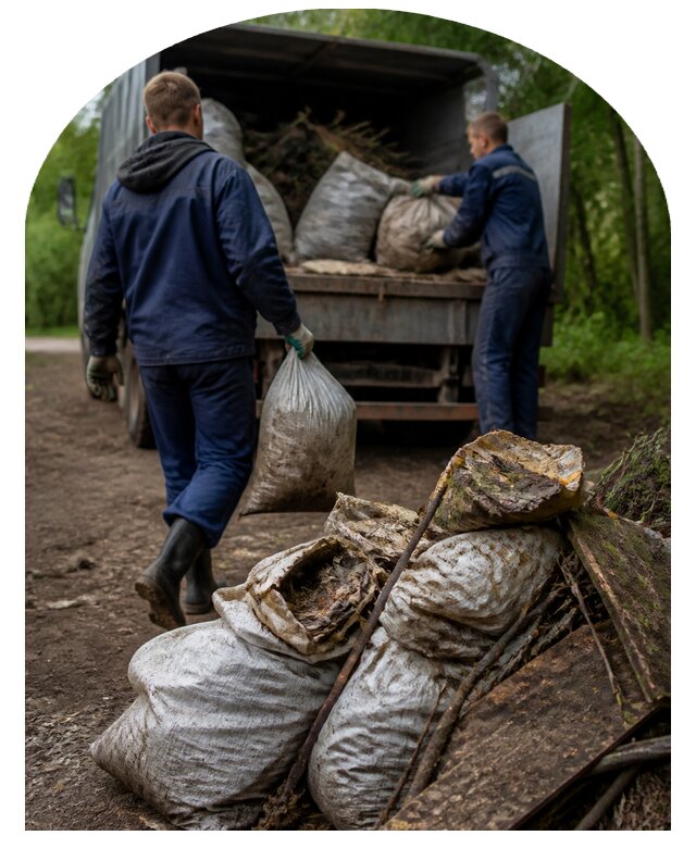 Вывоз строительного мусора и хлама с участка в Керчи